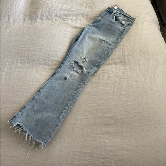 Pistola Light Wash Denim with Raw Hem and Distressed Details Vintage Feel Sz 28 - Picture 3 of 12